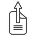 Document Upload Arrow Black Outline icon