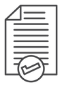 Document verification Black Outline icon