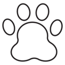 Dog and cat paw icon