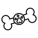 Dog bone Black Outline icon