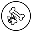Dog bone (2) Black Outline icon