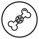 Dog bone Black Outline icon