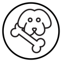 Dog bone Black Outline icon