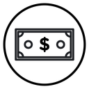 Dollar banknote money Black Outline icon