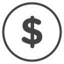 Dollar Black Outline icon