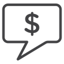 Dollar Speech Bubble Black Outline icon