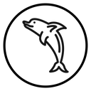 Dolphin Black Outline icon