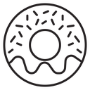 Donut Black Outline icon