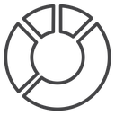 Donut Chart Black Outline icon