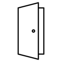 Door open Black Outline icon