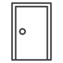 Door Round Knob Black Outline icon