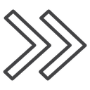 Double Chevron Arrow Black Outline icon