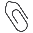 Double Loop Paperclip Black Outline icon