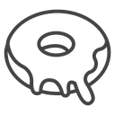 Doughnut Black Outline icon