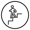Downstairs Black Outline icon