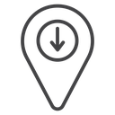 Drop Pin Black Outline icon