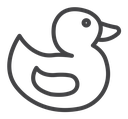 Duck Black Outline icon
