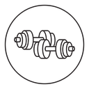 Dumbbell pair Black Outline icon