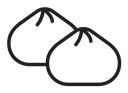 Dumpling black outline icon