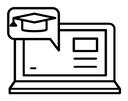 E learning black outline icon