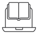 E learning Black Outline icon