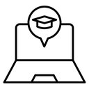 E Learning Laptop Cap icon