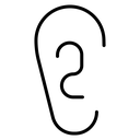 Ear Black Outline icon