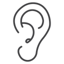 Ear Black Outline icon