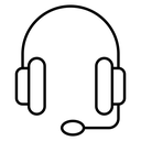 Ear muffs Black Outline icon