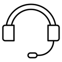 Ear muffs Black Outline icon