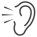 Ear sound waves Black Outline icon