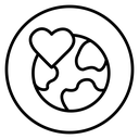 Earth love heart icon