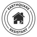 Earthquake resistant badge set icon