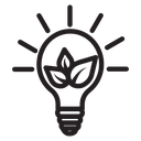 Eco light bulb icon