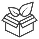 Eco Packaging Leaves Black Outline icon