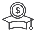 Education cost Black Outline icon