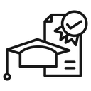 Education Scholarship Black Outline icon