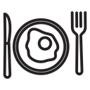 Egg on plate icon