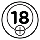 Eighteen plus Black Outline icon