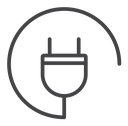 Electric plug Black Outline icon