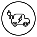 Electric vehicle Black Outline icon