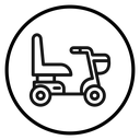 Electric wheelchair scooter icon