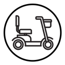Electric wheelchair scooter icon