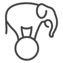 Elephant on a ball icon