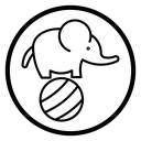 Elephant on a ball icon