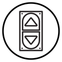 Elevator, lift button icon