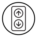 Elevator, lift button icon