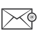 Email At Envelope Black Outline icon