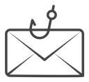 Email phishing Black Outline icon