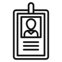 Employee id card Black Outline icon